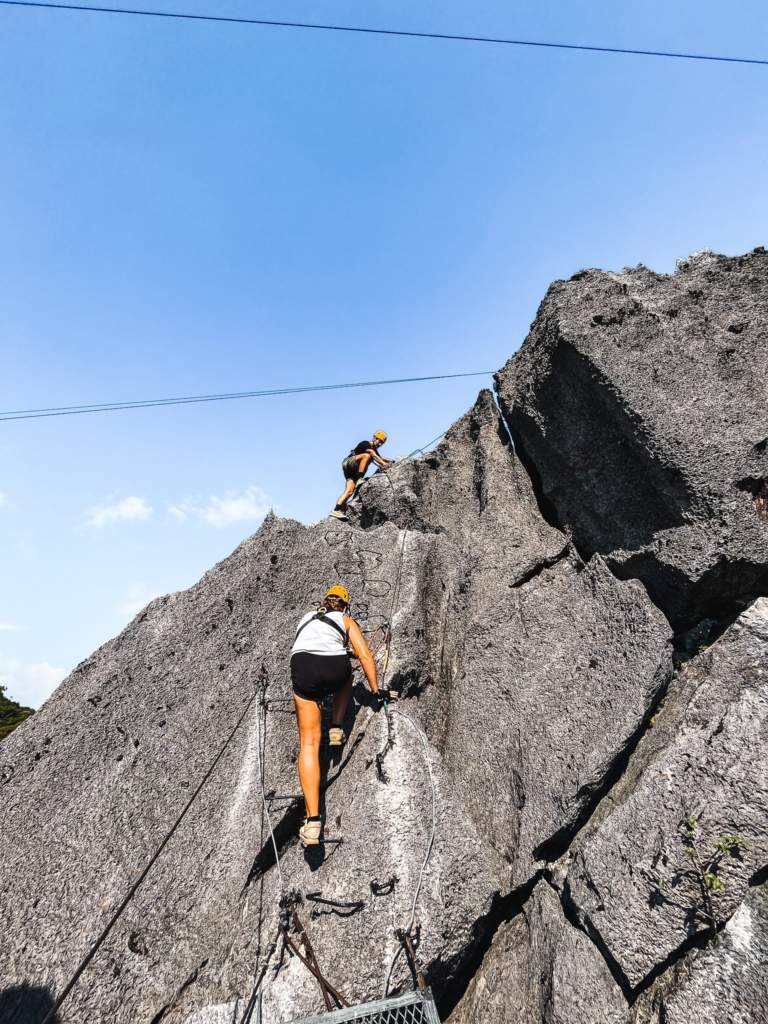 Thakhek Loop zipline and climbing