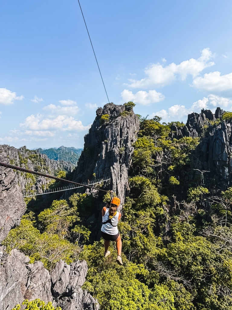 Ziplining Thakhek Loop