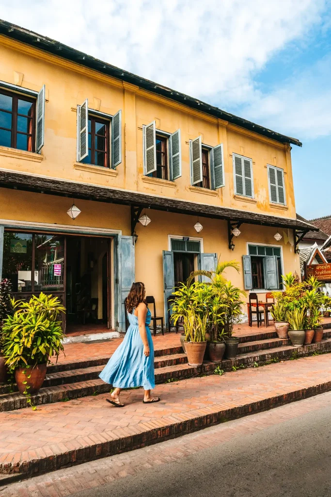 Noelle walking in Luang Prabang