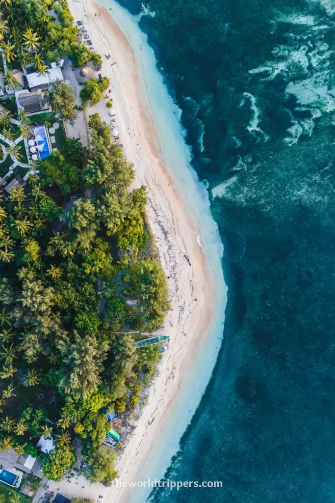 Topdown beach on the Gilis